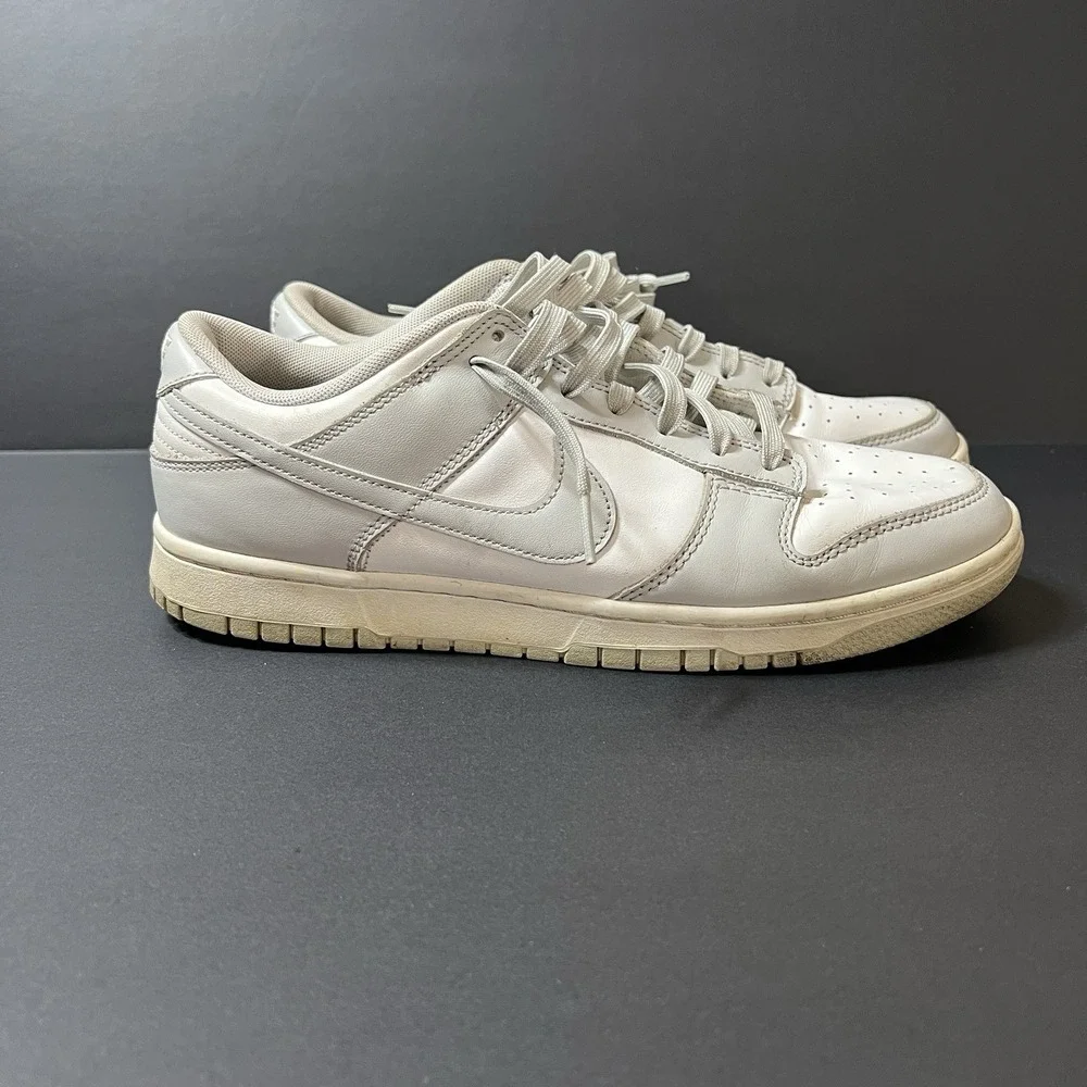 Nike Dunk Low Retro Men's Size 10.5 White Light Grey Sneakers Casual Shoes